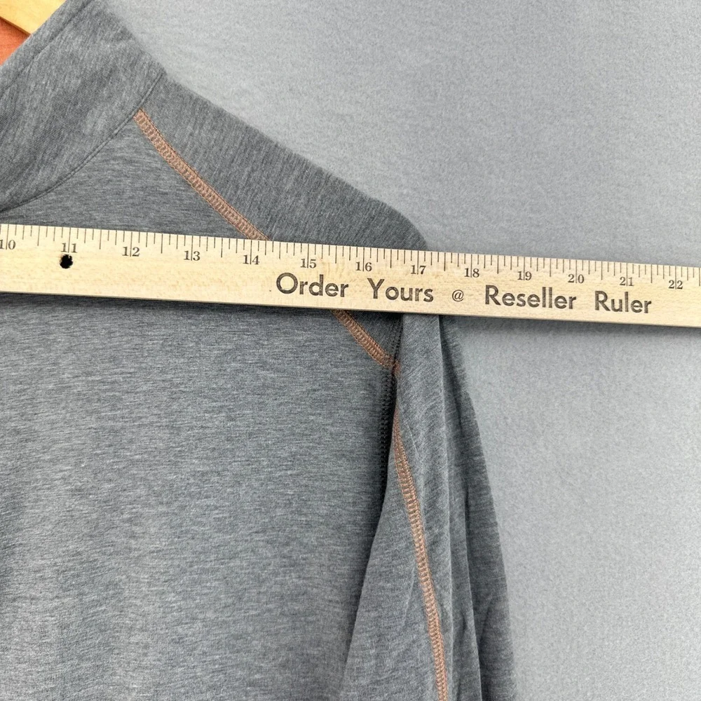 Tasc Performance Mens Gray Bamboo Organic Cotton Quarter Zip Pullover SZ M